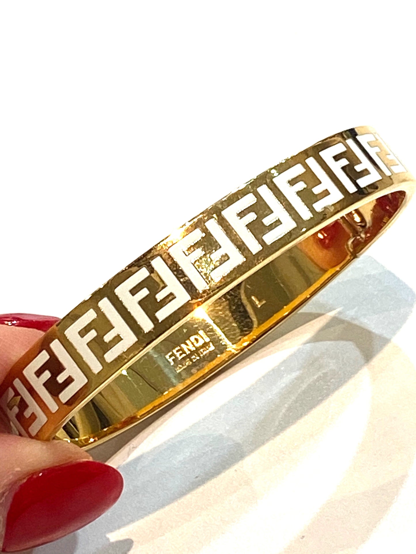 FENDI FF ENAMEL LOGO FOREVER BRACELET