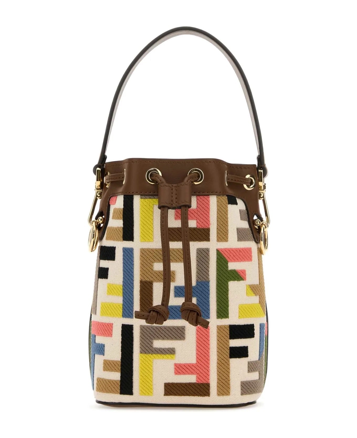 FENDI FF MULTICOLOR MINI MON TRÉSOR BUCKET BAG