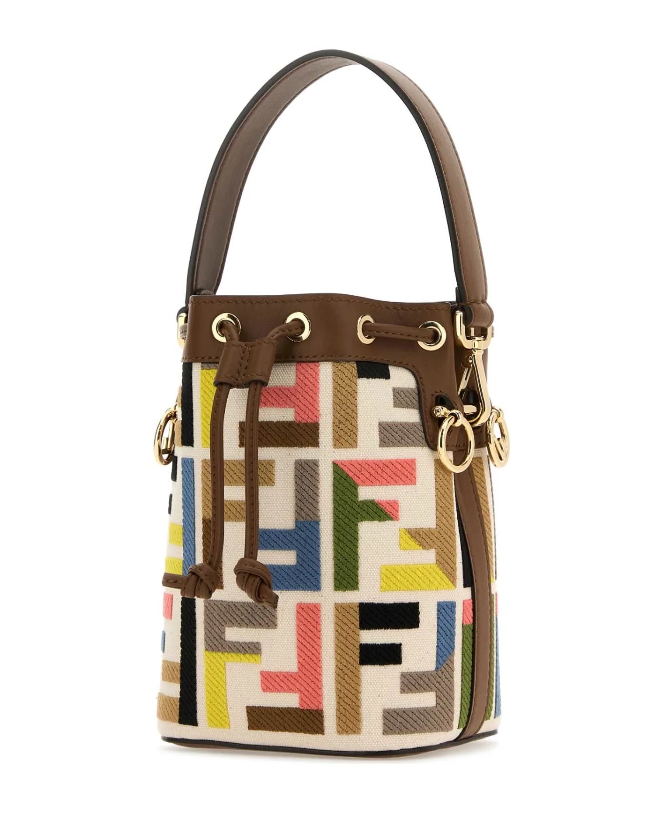 FENDI FF MULTICOLOR MINI MON TRÉSOR BUCKET BAG