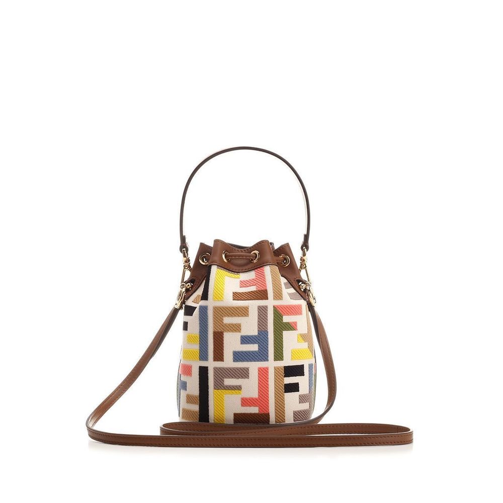 FENDI FF MULTICOLOR MINI MON TRÉSOR BUCKET BAG
