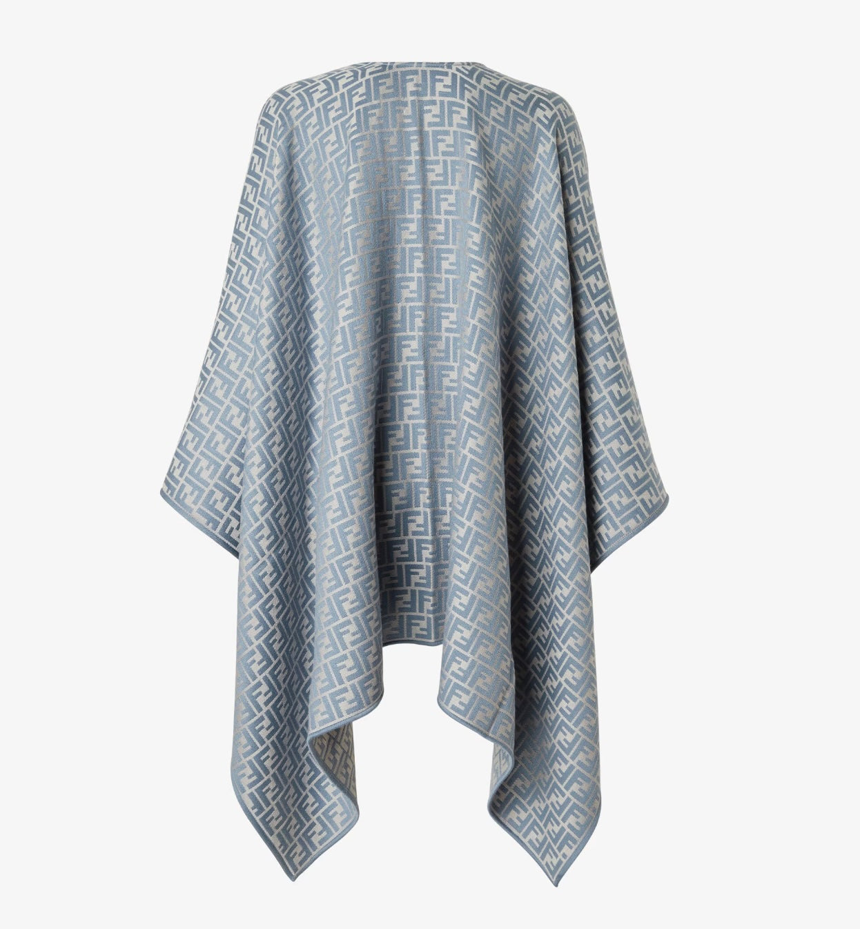 FENDI FF WOOL SILK BLEND PONCHO CAPE