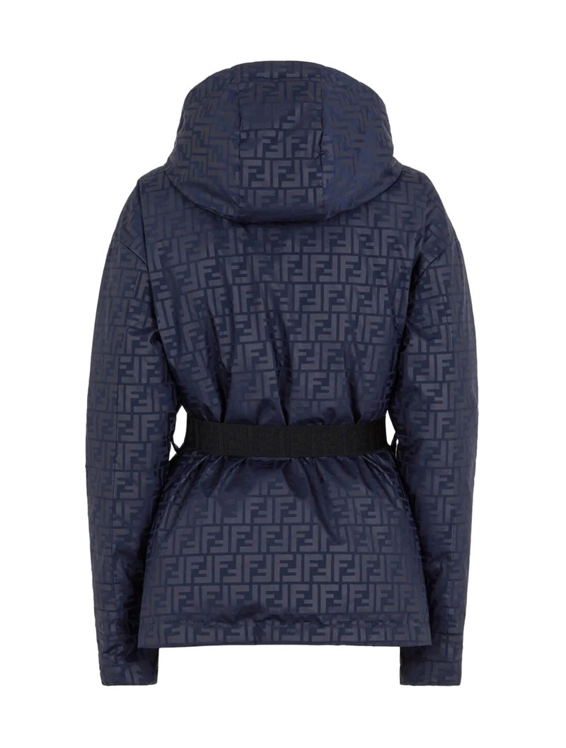 FENDI FF LOGO REVERSIBLE HOODED SKI JACKET