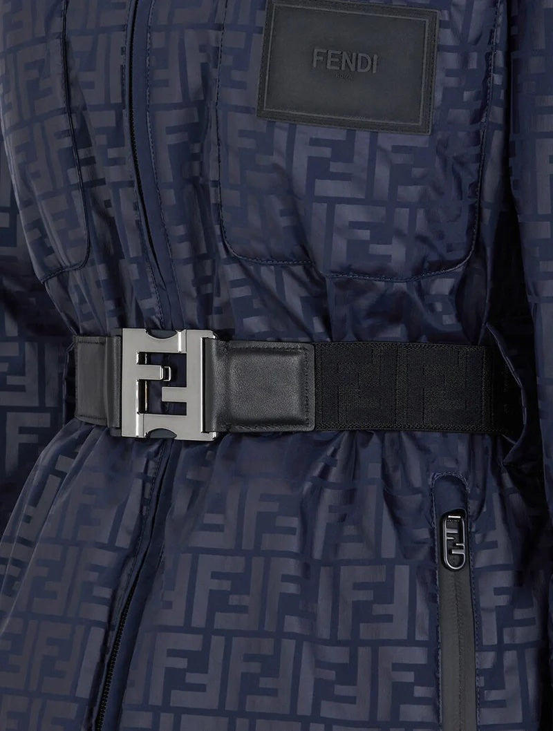 FENDI FF LOGO REVERSIBLE HOODED SKI JACKET