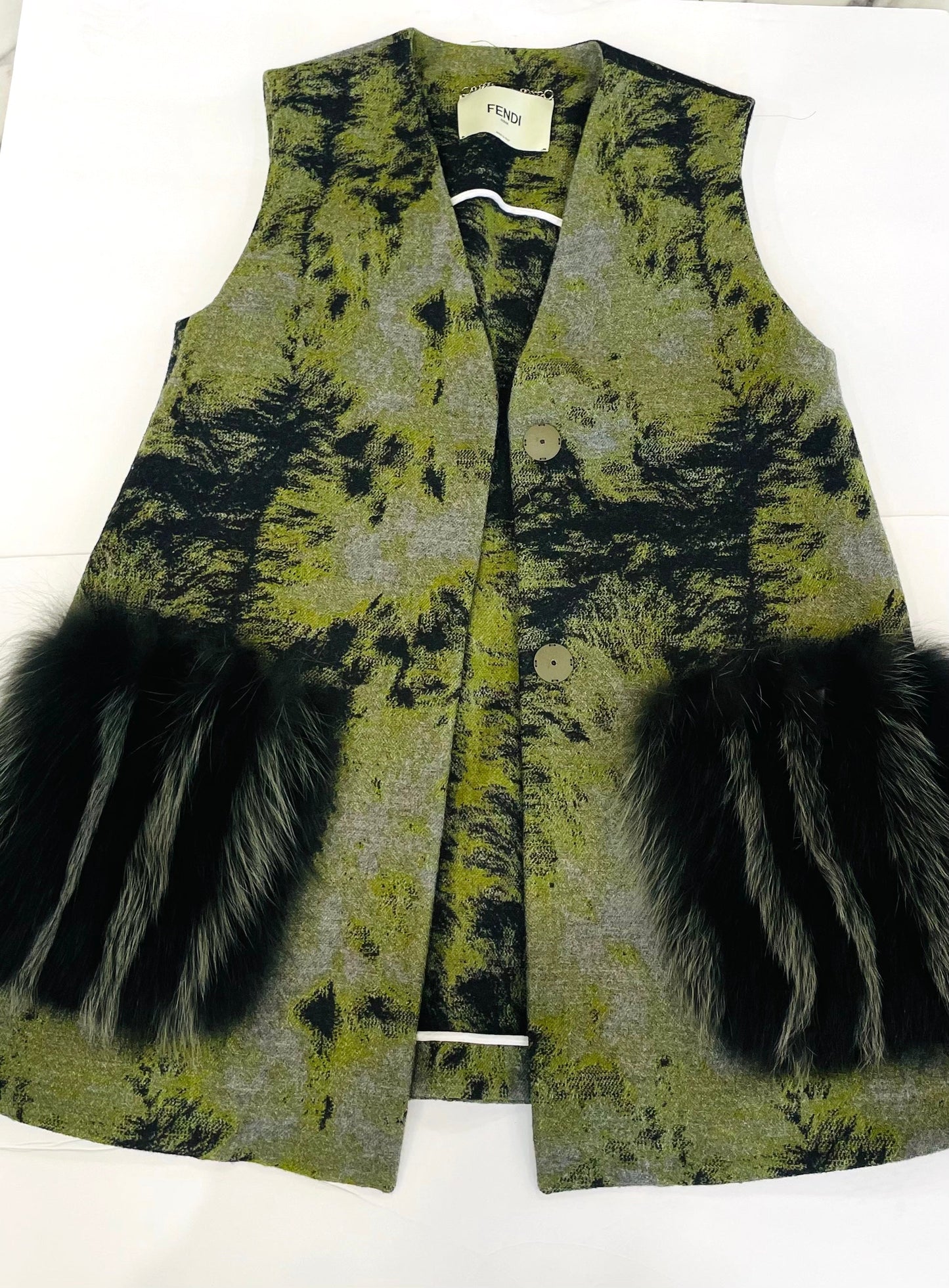 FENDI ROMA FUR POCKETS VEST