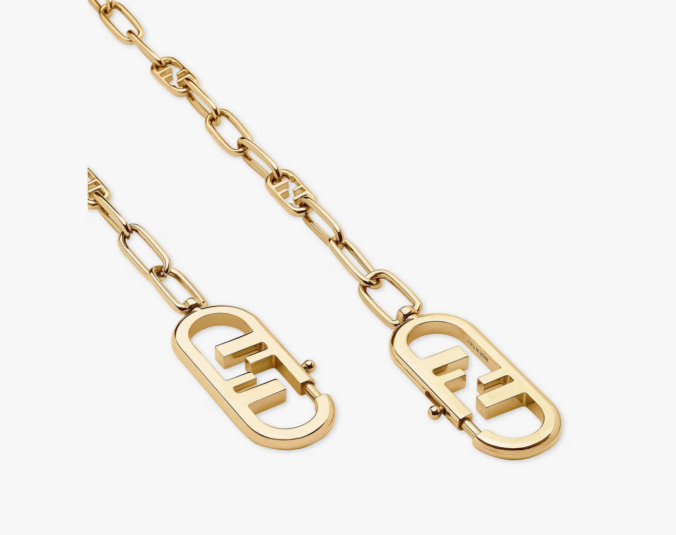 FENDI TIMELESS GOLD COLORED METAL CHAIN SHOULDER STRAP