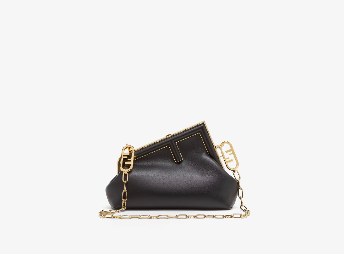 FENDI TIMELESS GOLD COLORED METAL CHAIN SHOULDER STRAP