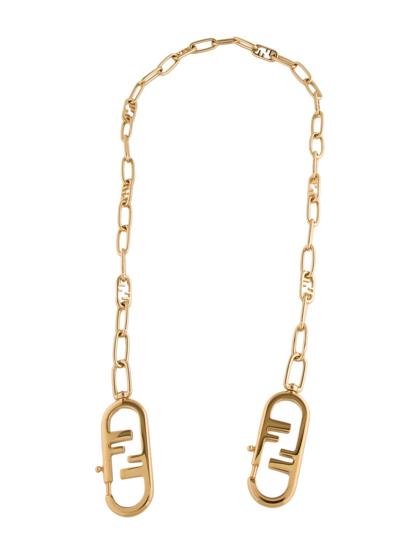 FENDI TIMELESS GOLD COLORED METAL CHAIN SHOULDER STRAP