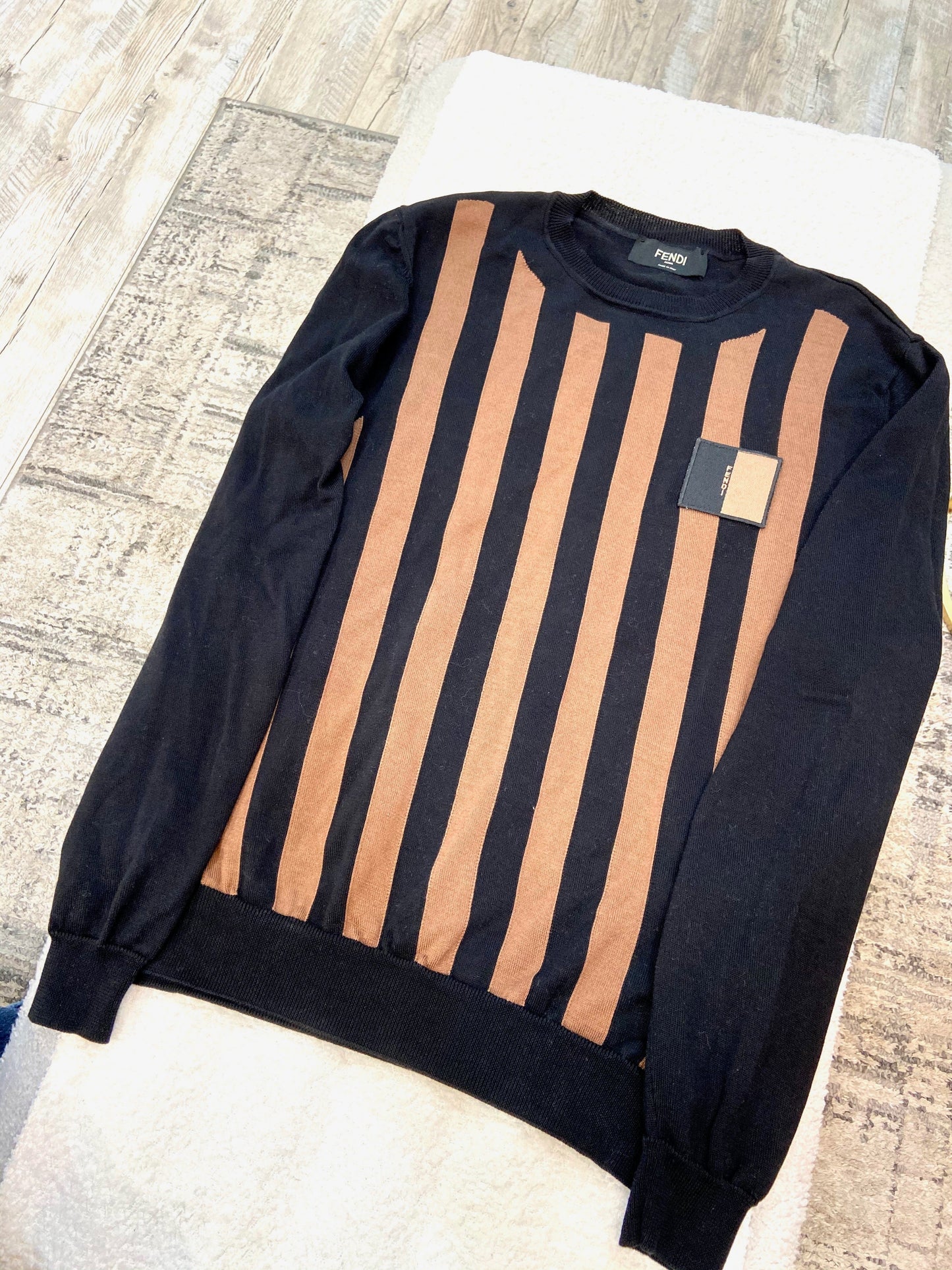 FENDI J PEQUIN STRIPED SWEATER
