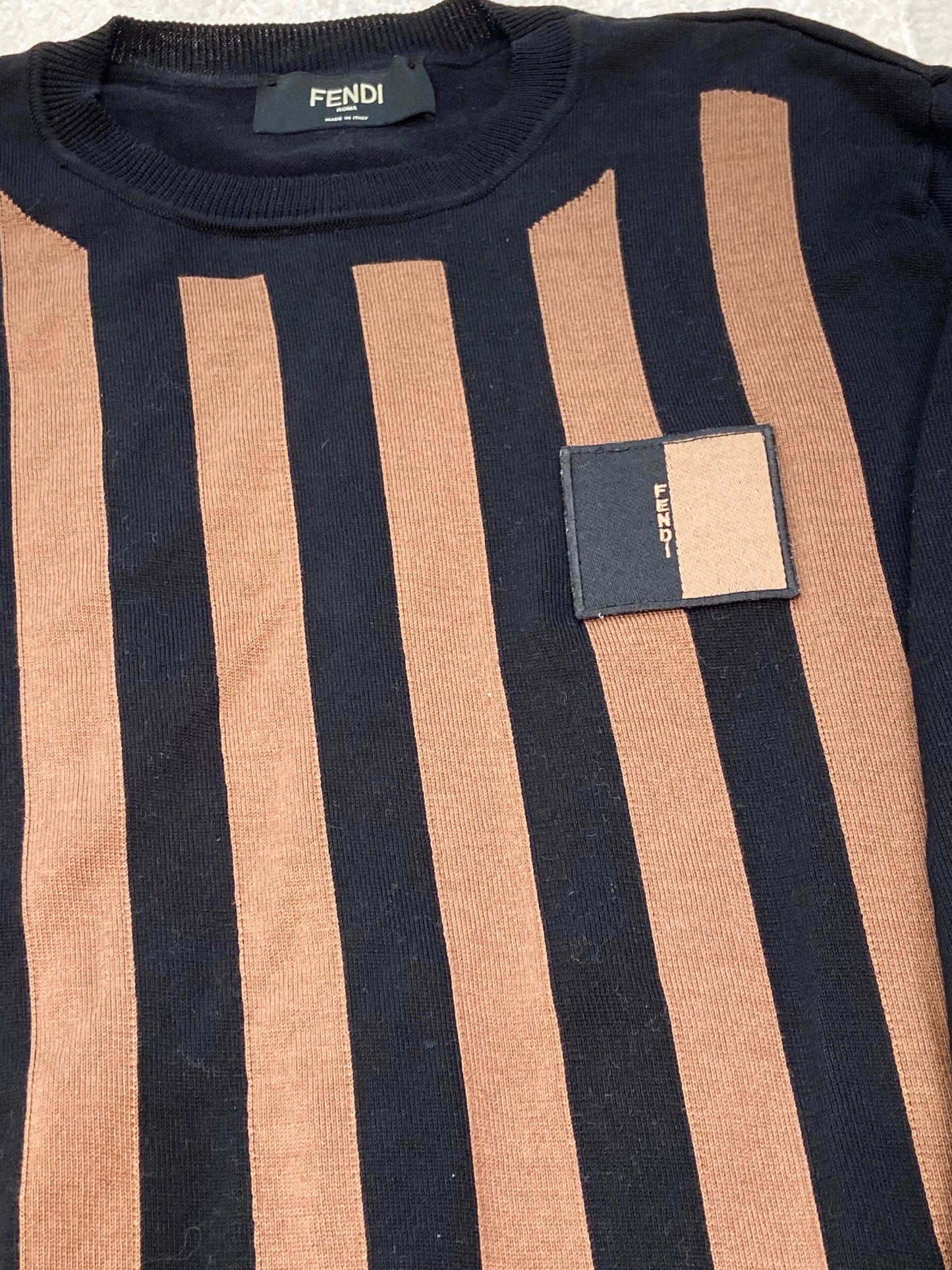 FENDI J PEQUIN STRIPED SWEATER