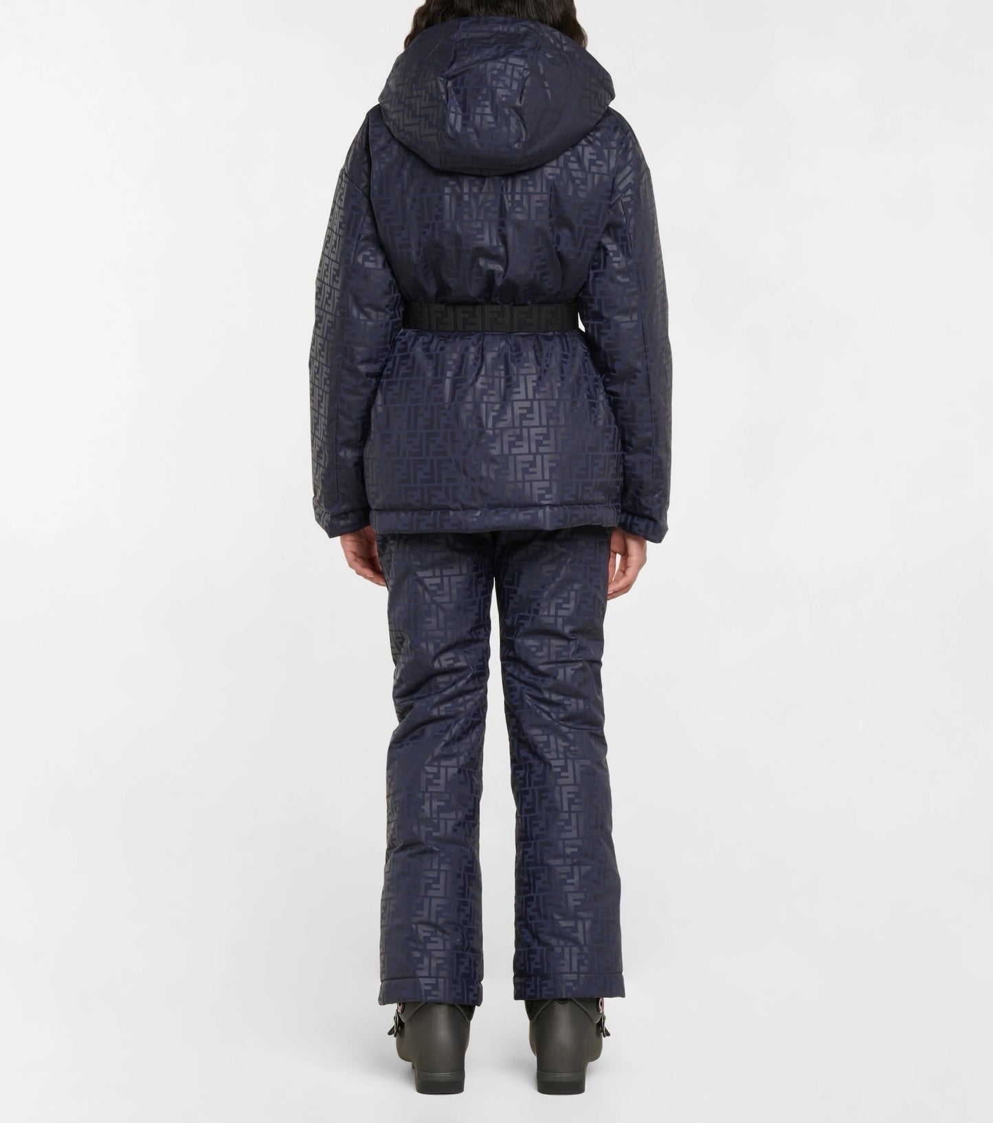 FENDI FF LOGO REVERSIBLE HOODED SKI JACKET