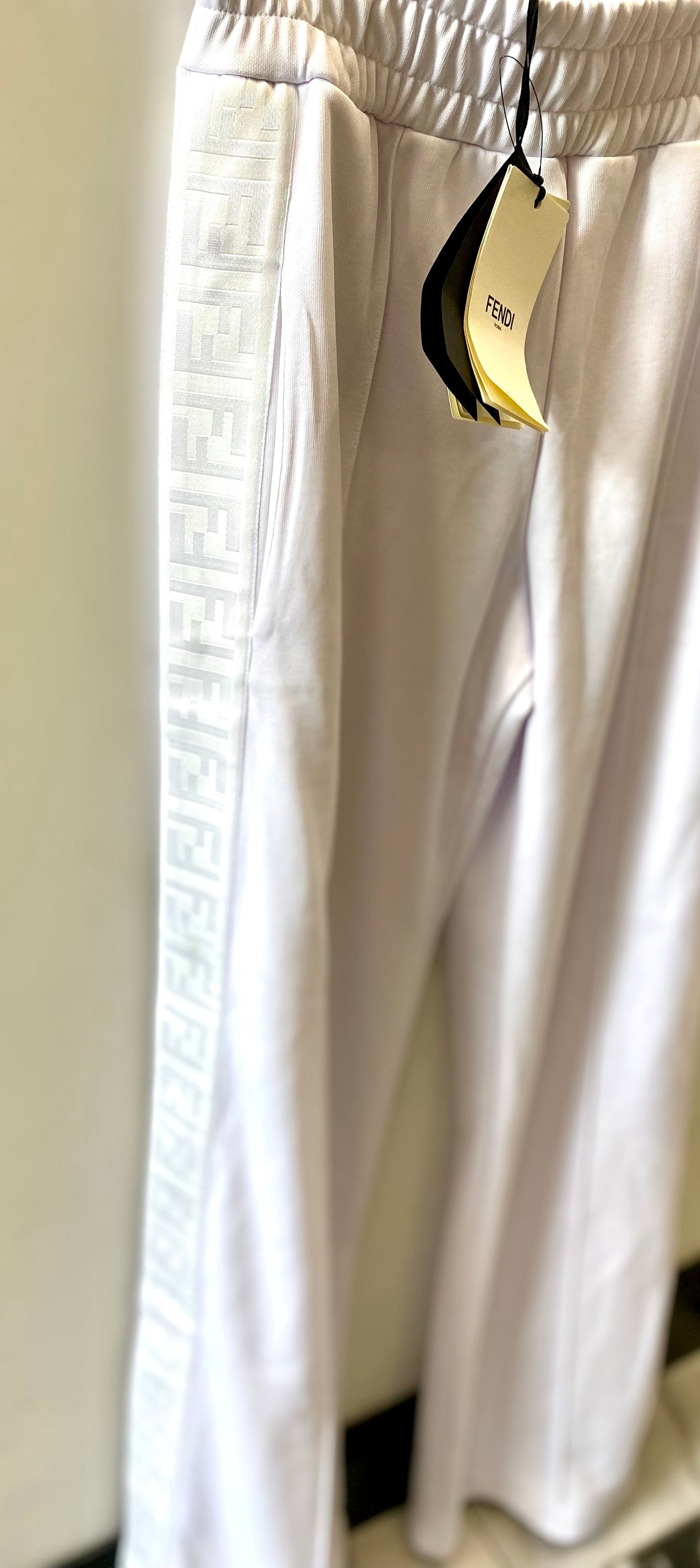 FENDI WIDE LEG FENDIRAMA JOGGERS WITH SIDE MONOGRAM BAND