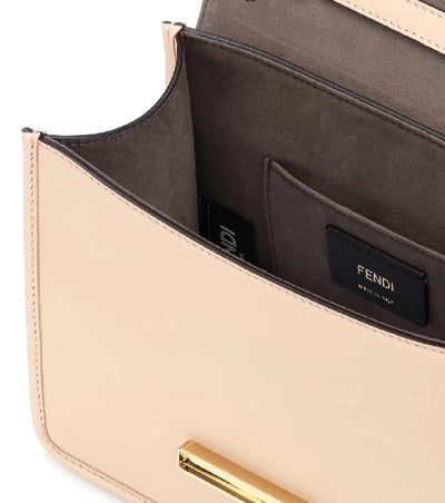 FENDI KAN I SMALL CALFSKIN LEATHER SHOULDER BAG