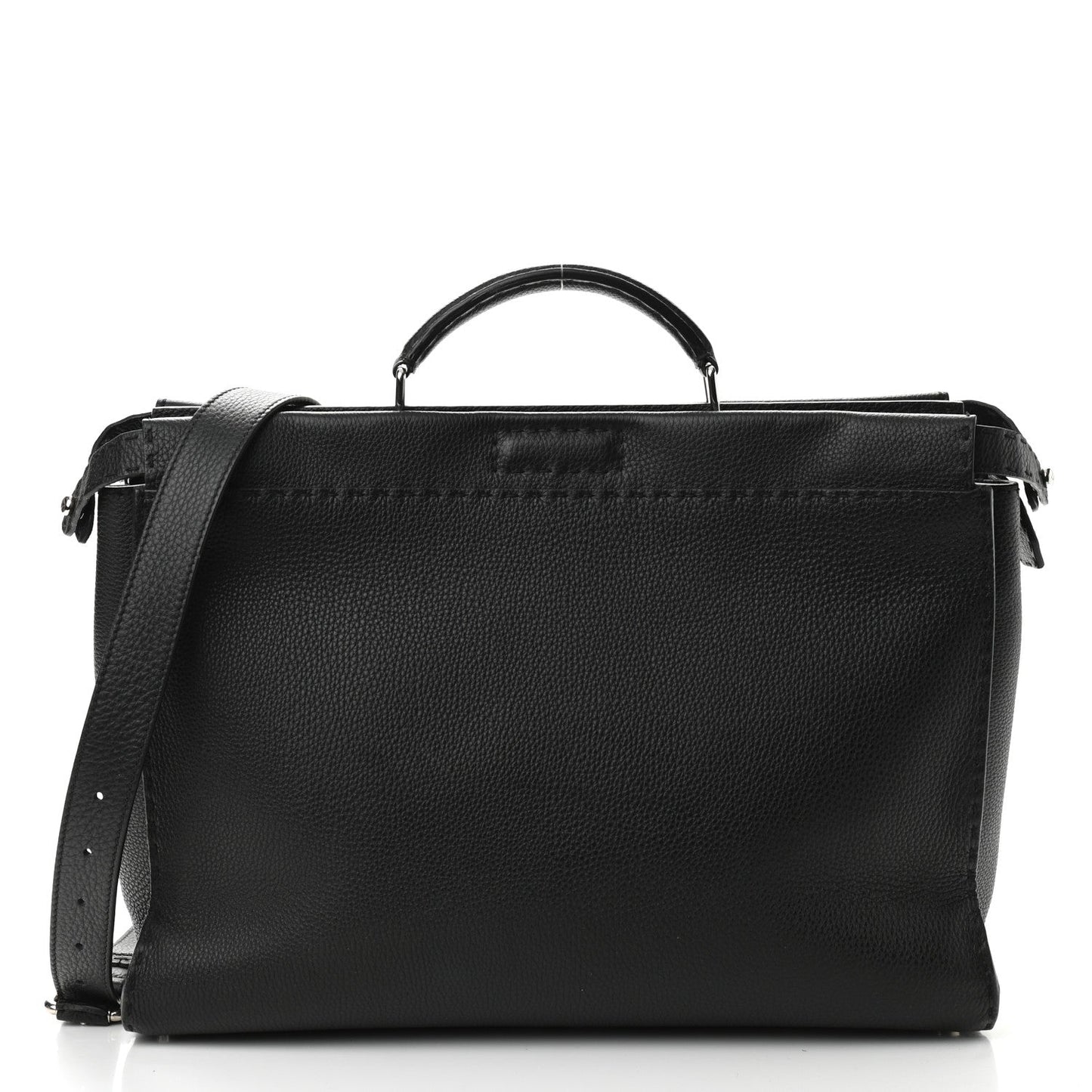 FENDI LARGE SELLERIA MONSTER PEEKABOO CALFSKIN LEATHER BAG