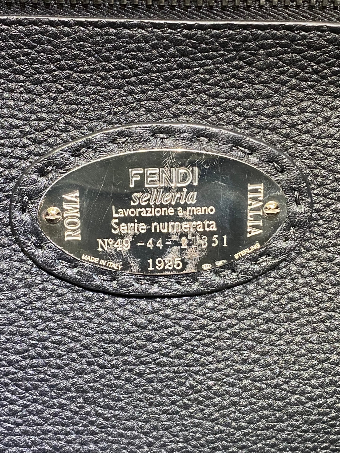 FENDI LARGE SELLERIA MONSTER PEEKABOO CALFSKIN LEATHER BAG