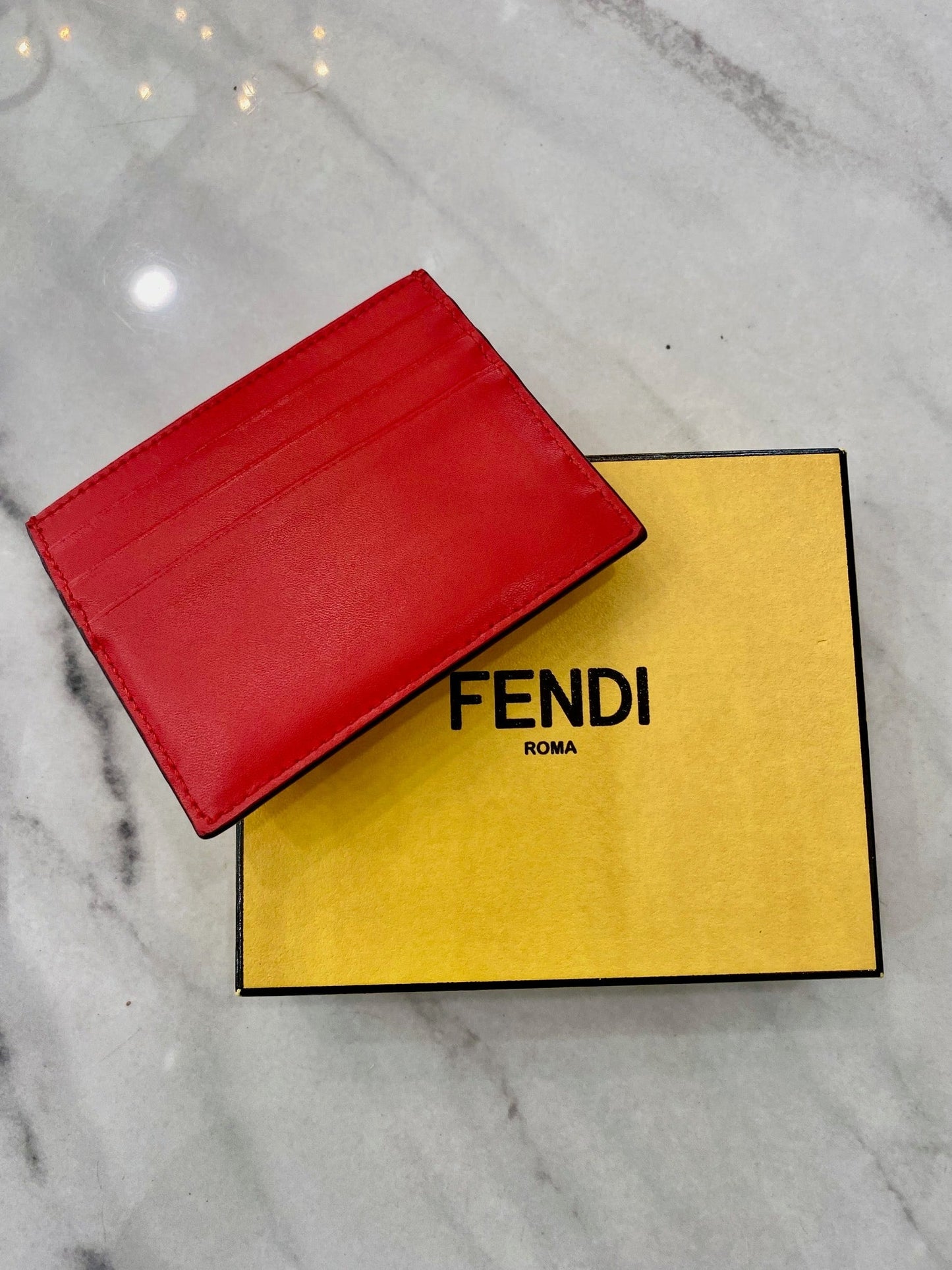 FENDI ROMA LEATHER CARD CASE