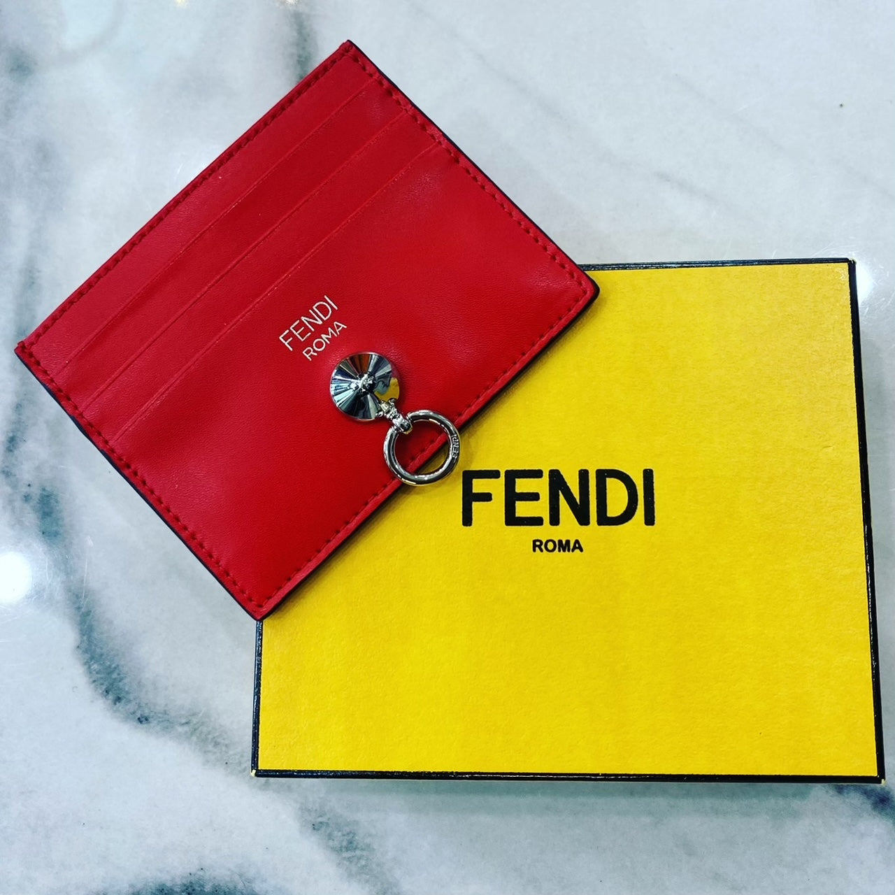FENDI ROMA LEATHER CARD CASE
