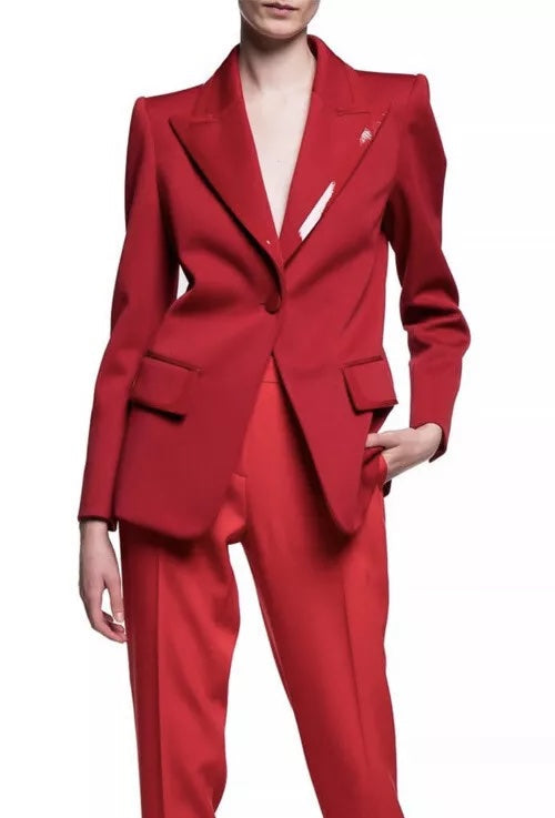 FENDI LEATHER TRIMMED JERSEY BLAZER