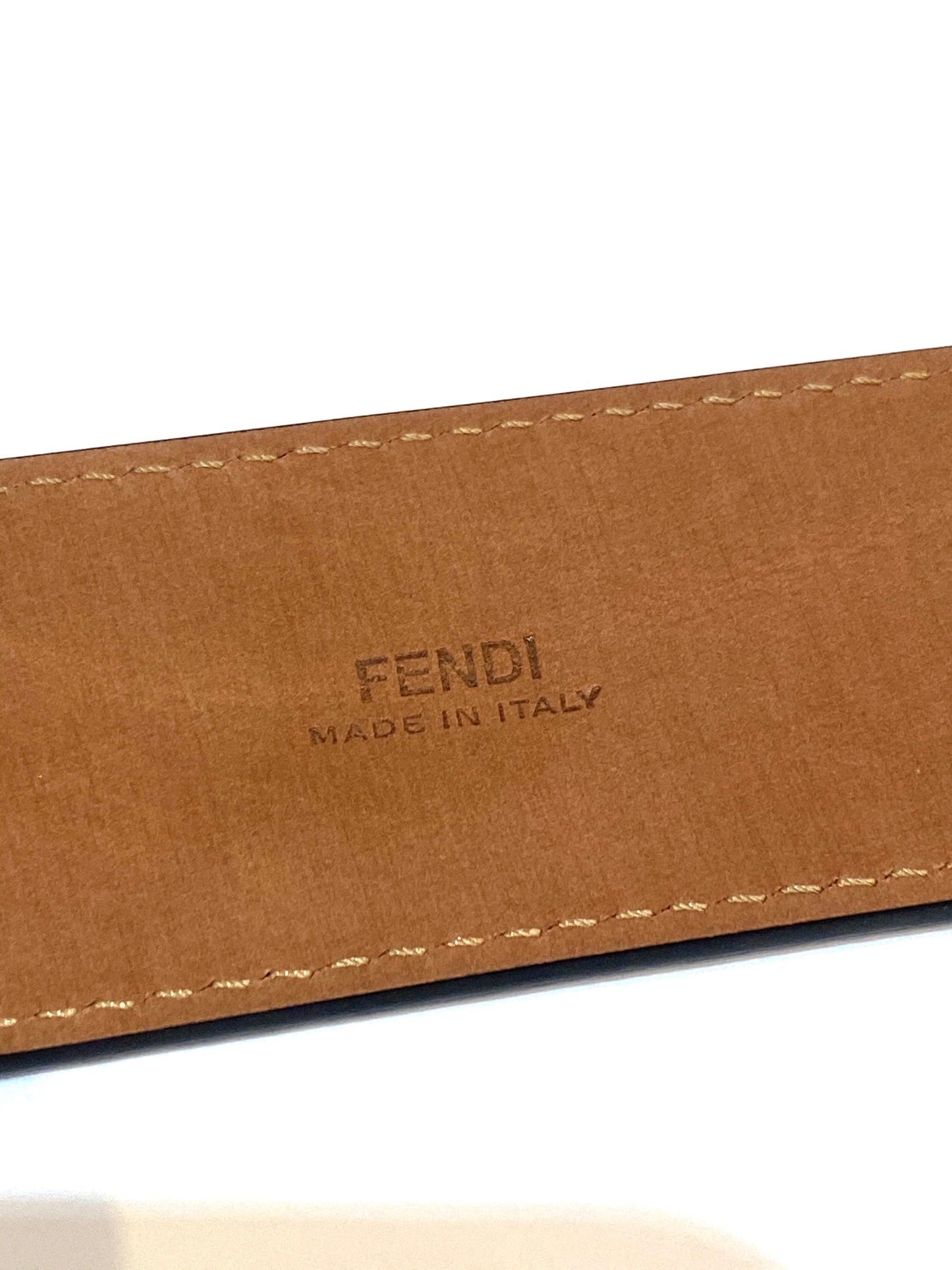 FENDI FF LOGO BUCKLE LEATHER BELT