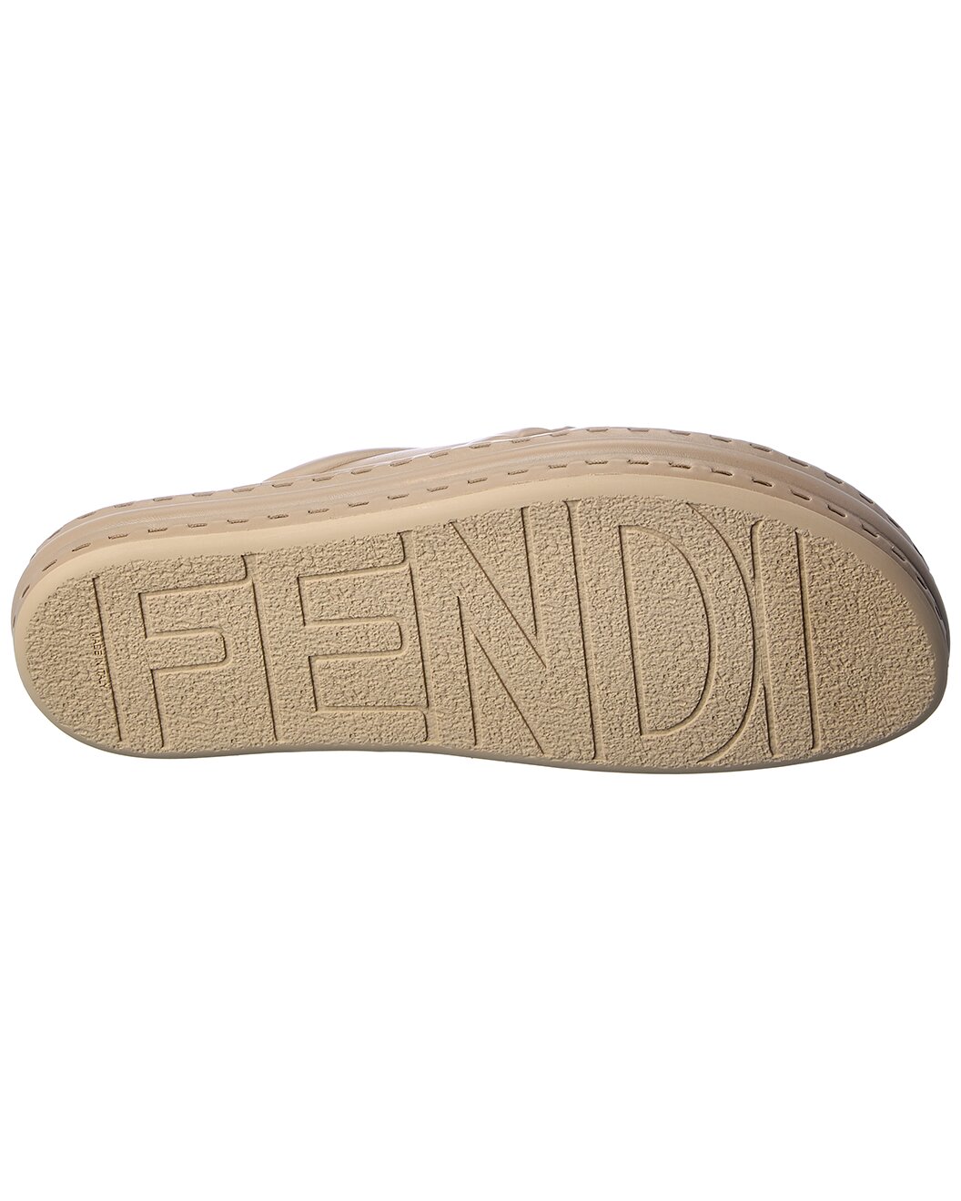 FENDI LOGO LEATHER PLATFORM SANDALS
