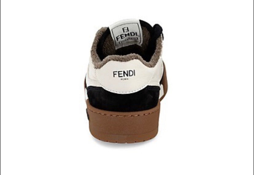 FENDI MATCH LOW-TOP LEATHER SNEAKERS