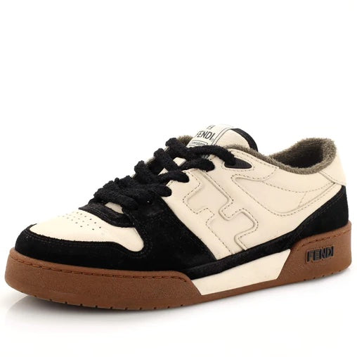 FENDI MATCH LOW-TOP LEATHER SNEAKERS