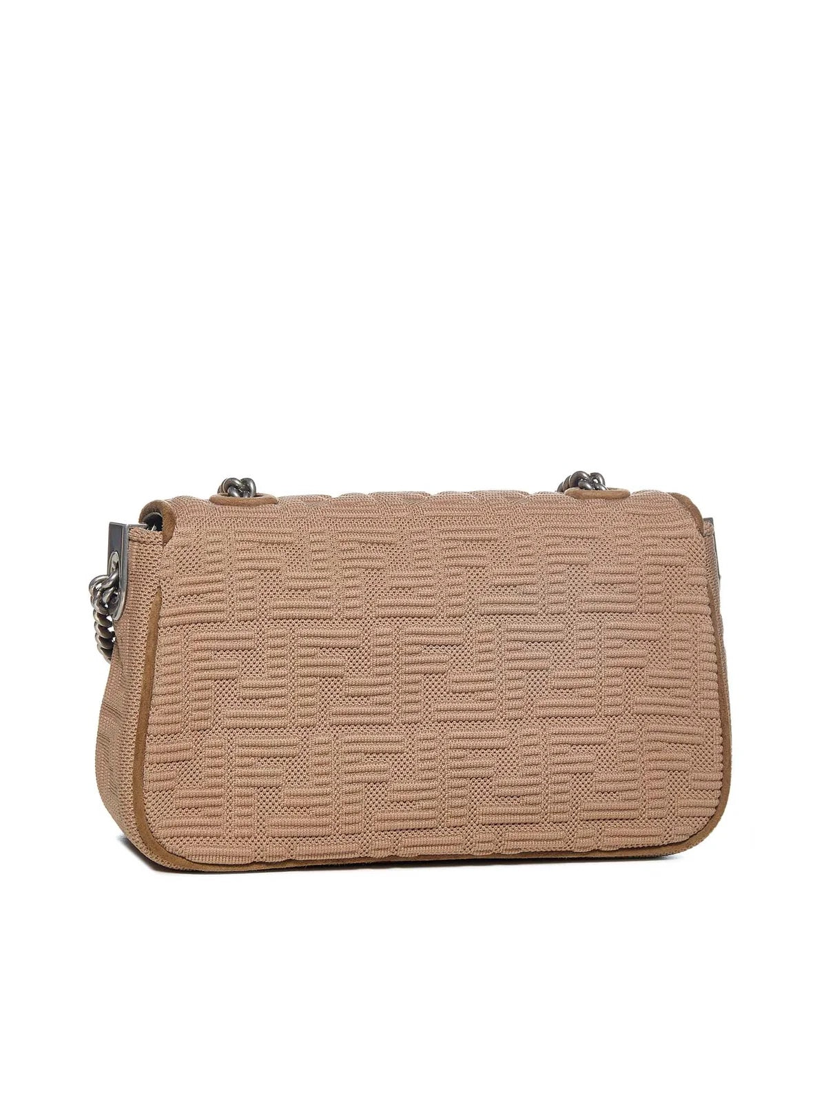 FENDI MIDI KNIT FF 1974 CHAIN BAGUETTE MEDIUM BAG
