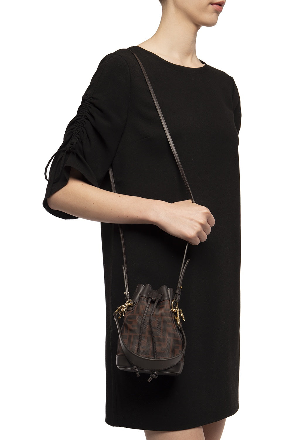 FENDI FF 1974 VITELLO GRACE MINI MON TRESOR BUCKET BAG