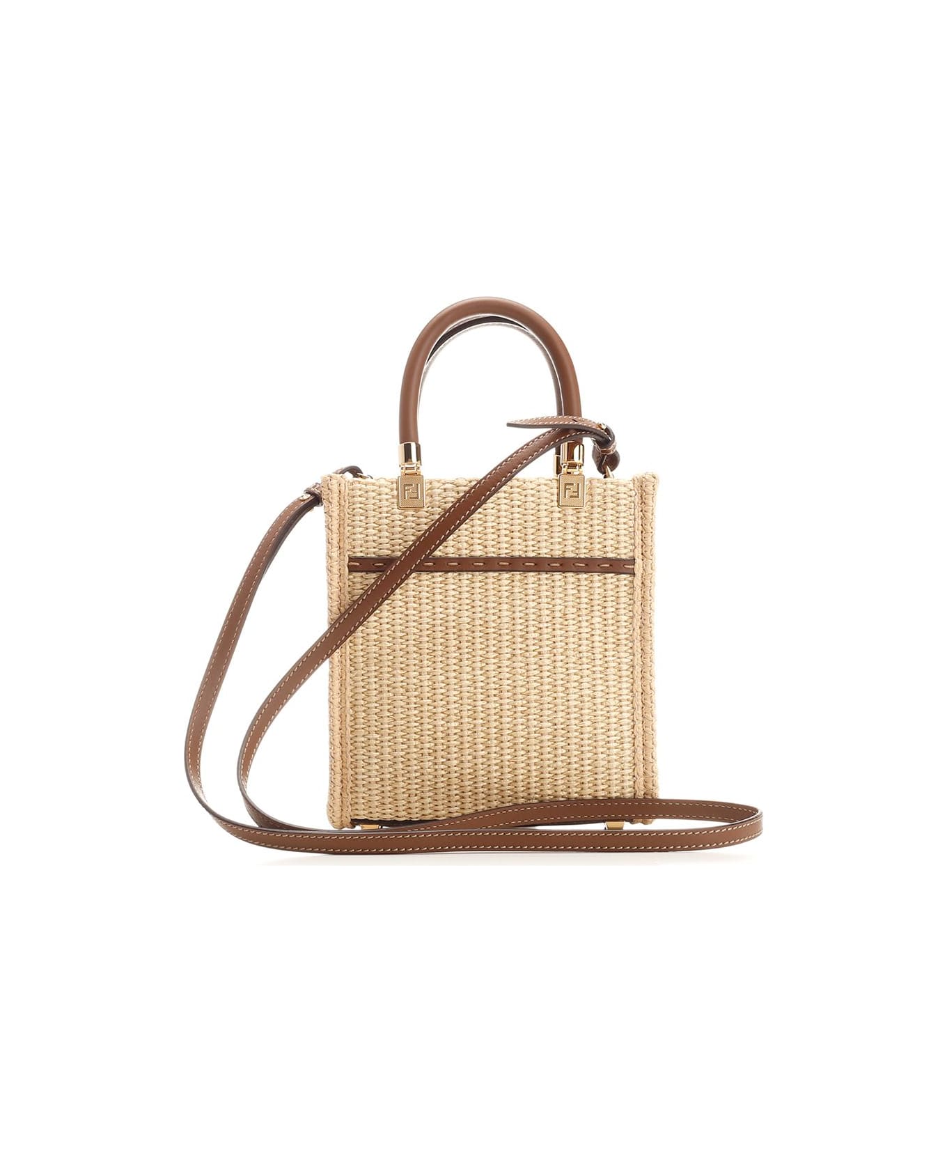 FENDI MINI SUNSHINE RAFFIA TOTE BAG
