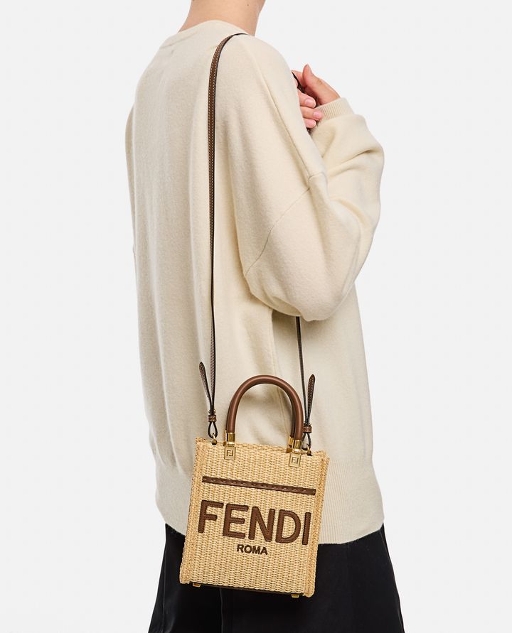 FENDI MINI SUNSHINE RAFFIA TOTE BAG