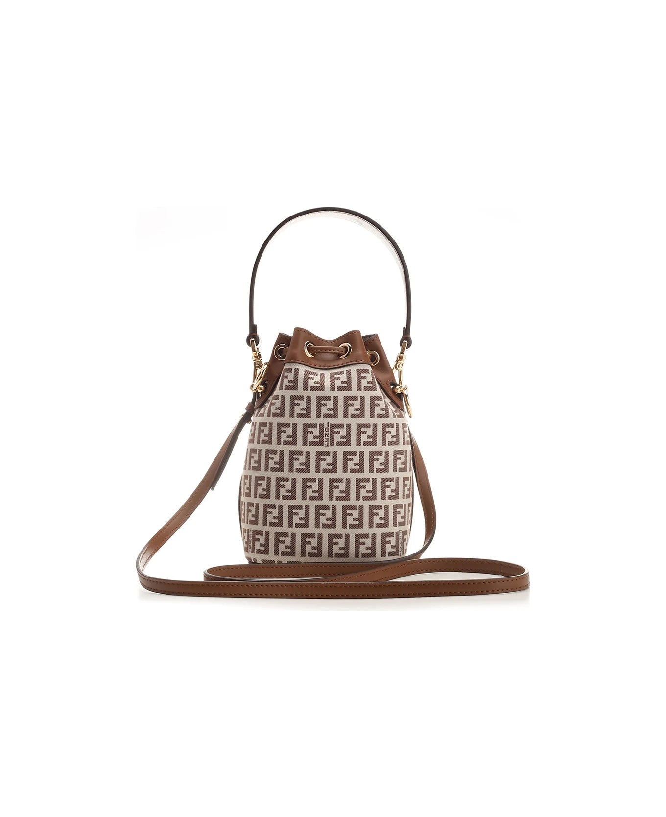 FENDI FF MINI MON TRÉSOR BUCKET BAG WITH SHOULDER STRAP