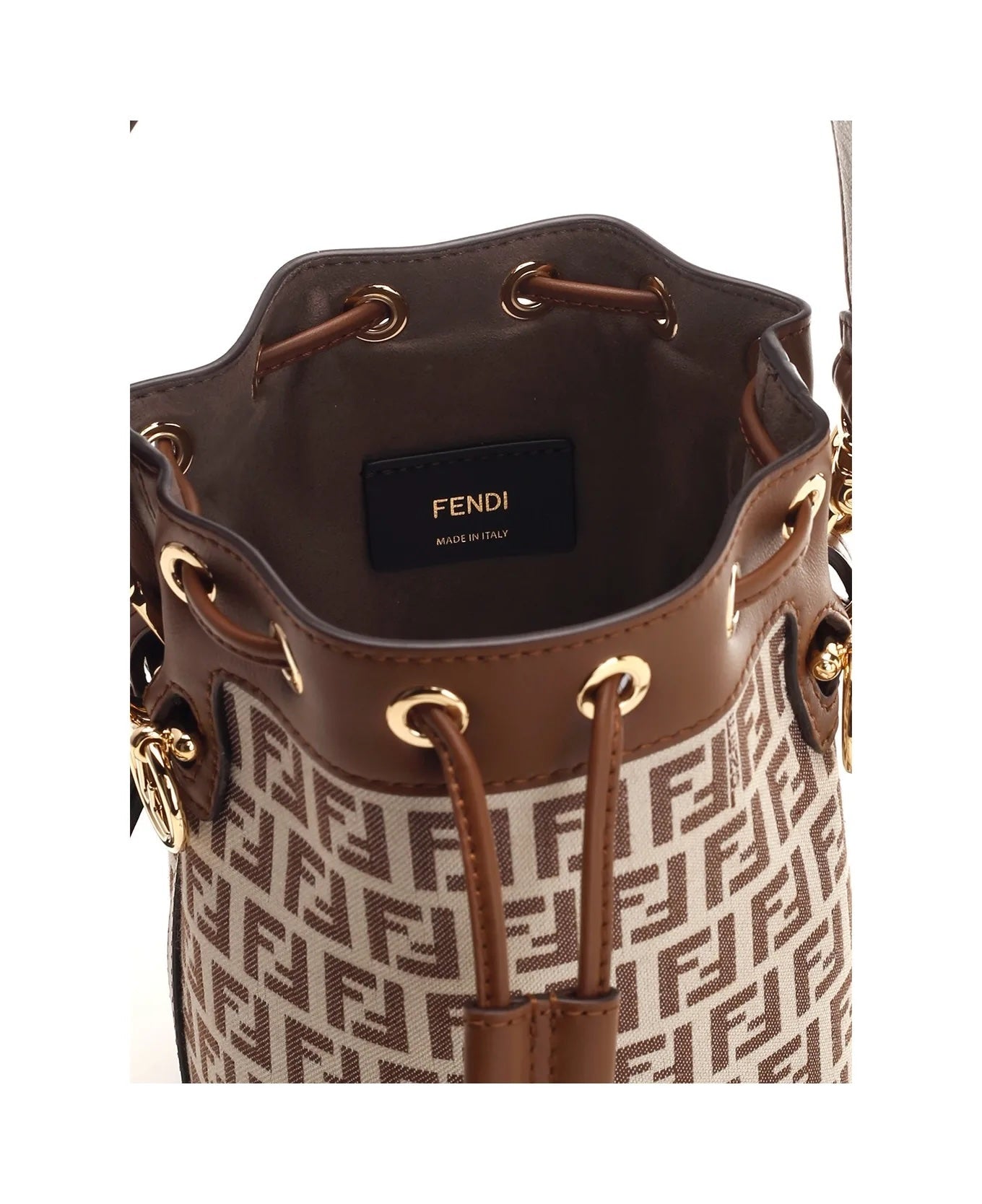 FENDI FF MINI MON TRÉSOR BUCKET BAG WITH SHOULDER STRAP