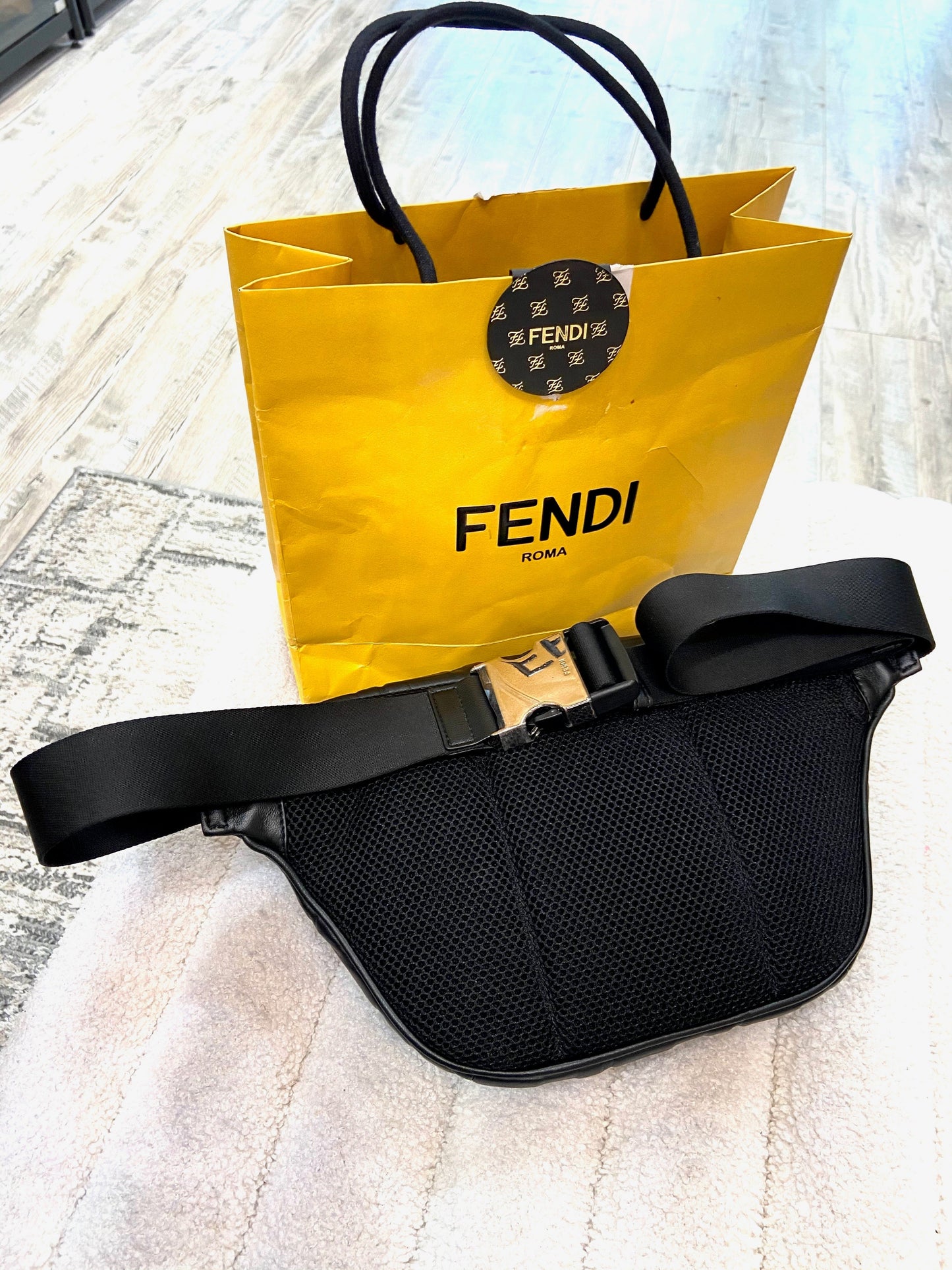 FENDI FF 1974 EMBOSSED NAPPA LEATHER BELT BAG