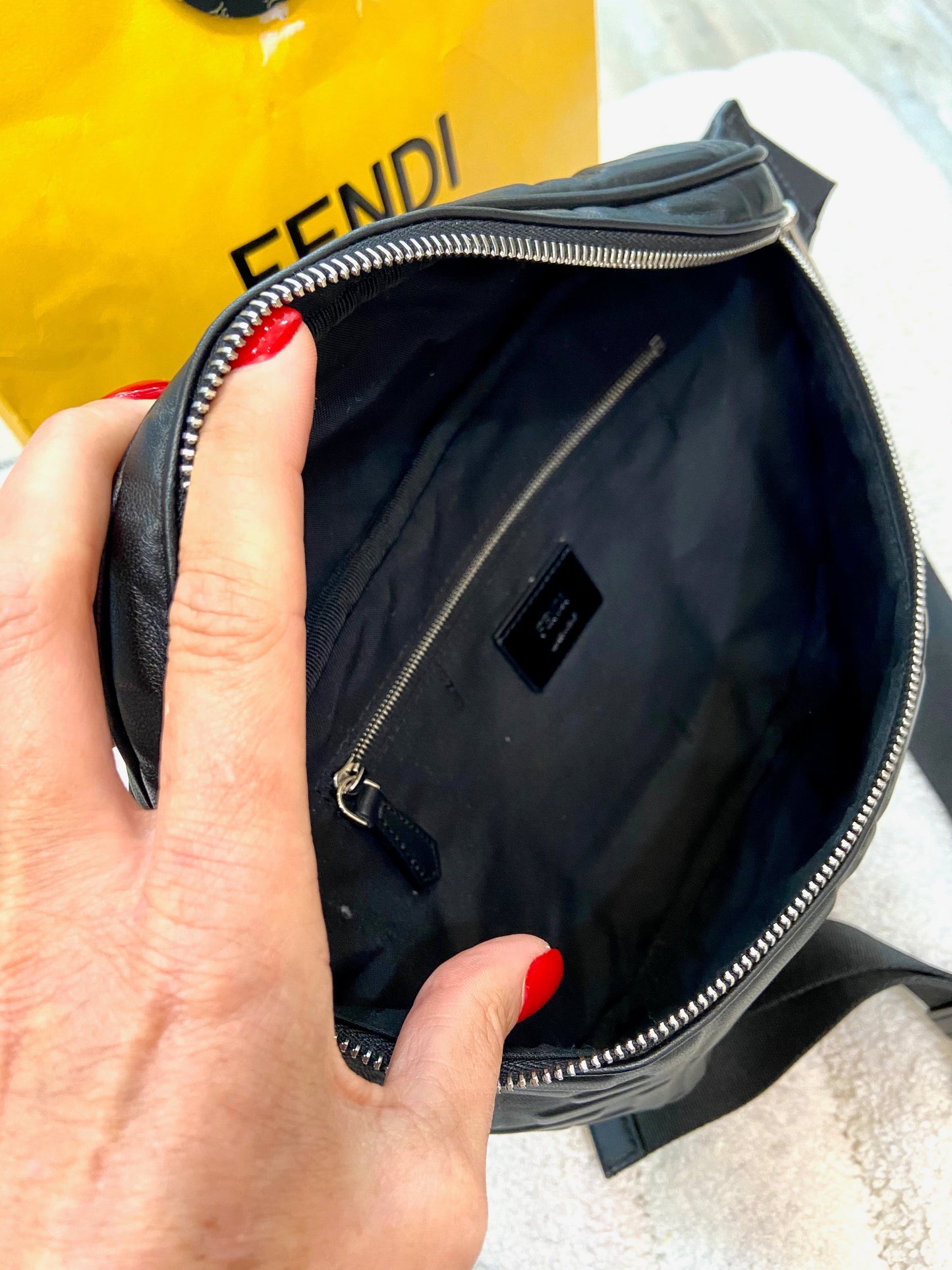 FENDI FF 1974 EMBOSSED NAPPA LEATHER BELT BAG