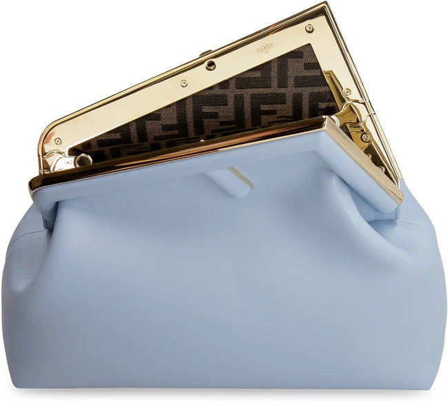 FENDI MEDIUM FENDI FIRST NAPPA LEATHER BAG AZZURO BABY BLUE
