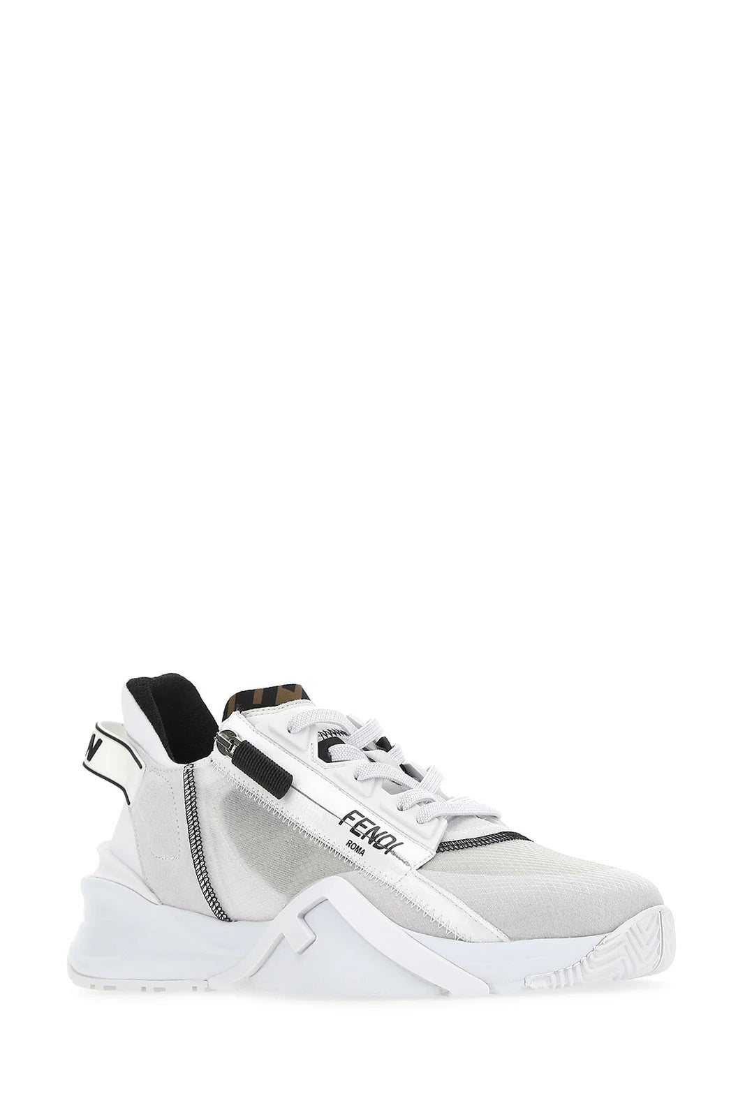 FENDI NYLON SUEDE TRANSPARENT FLOW LOW-TOP SNEAKERS