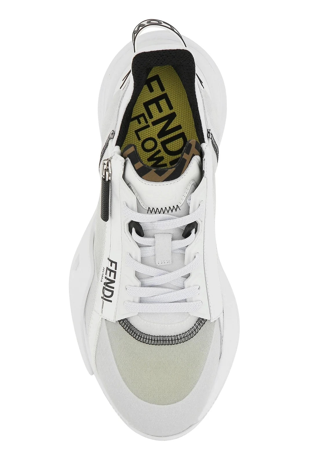 FENDI NYLON SUEDE TRANSPARENT FLOW LOW-TOP SNEAKERS