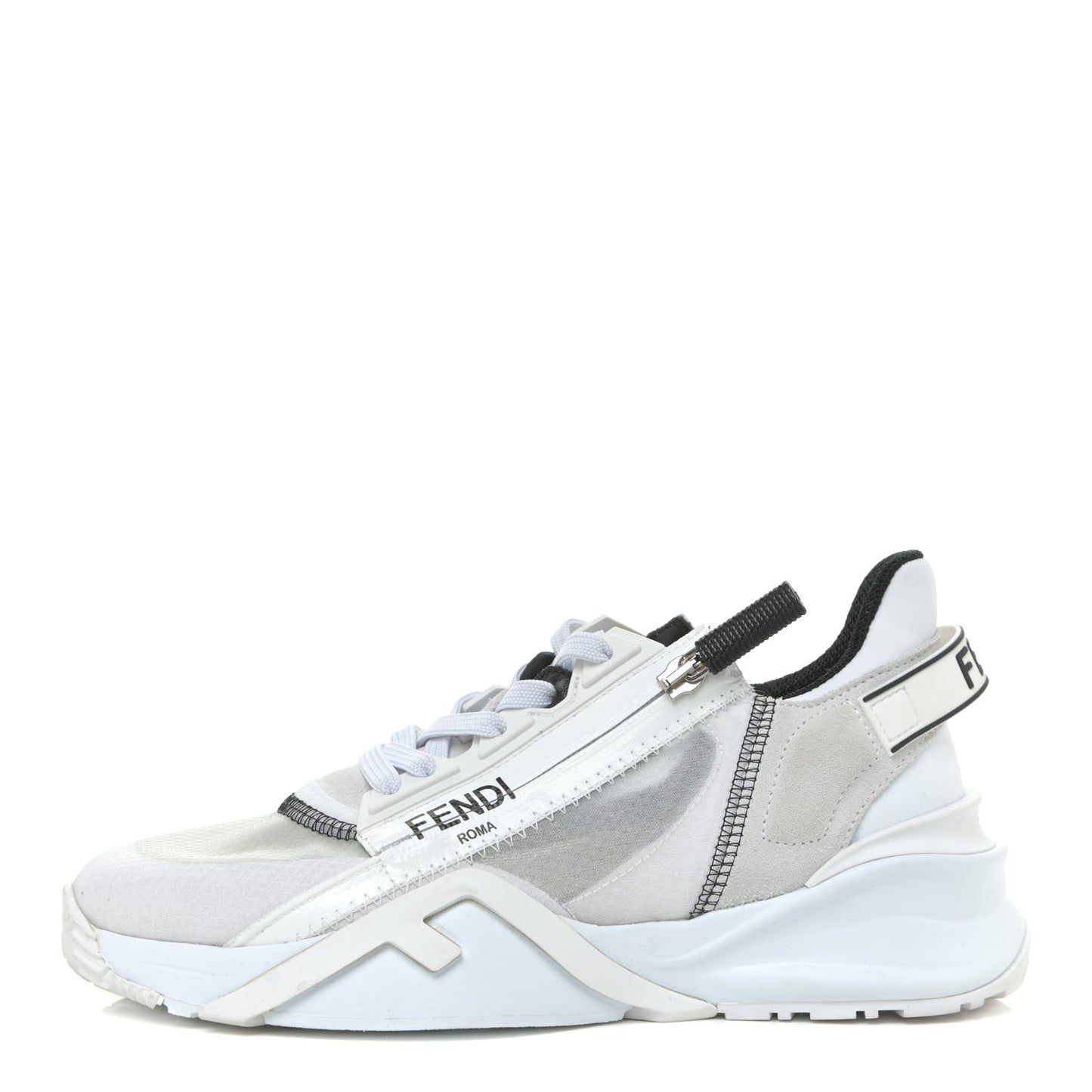 FENDI NYLON SUEDE TRANSPARENT FLOW LOW-TOP SNEAKERS