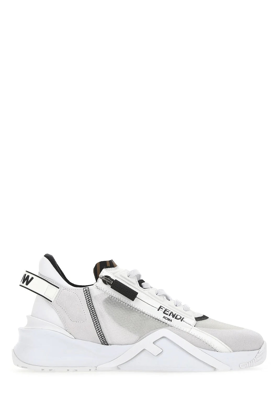 FENDI NYLON SUEDE TRANSPARENT FLOW LOW-TOP SNEAKERS