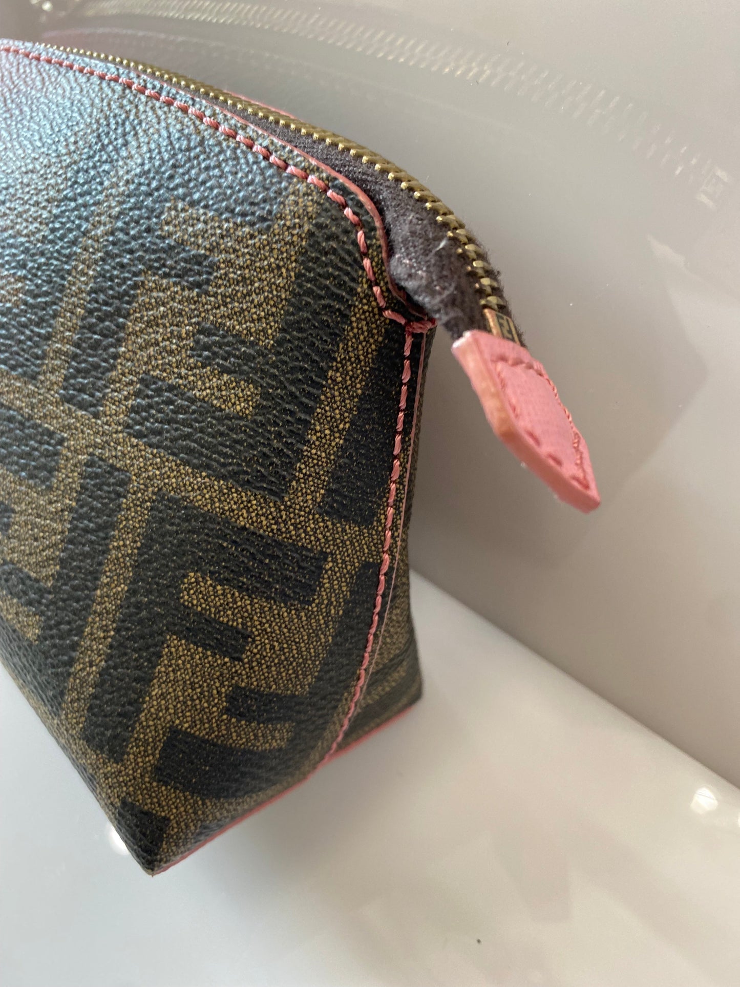 FENDI FF OMBRE ZUCCA SMALL COSMETIC CASE