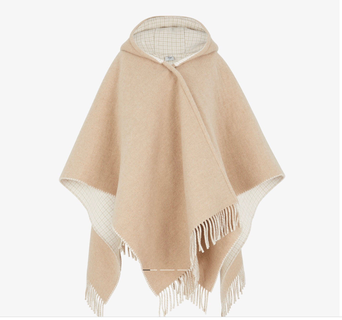 FENDI ROMA BEIGE WOOL & CASHMERE PONCHO