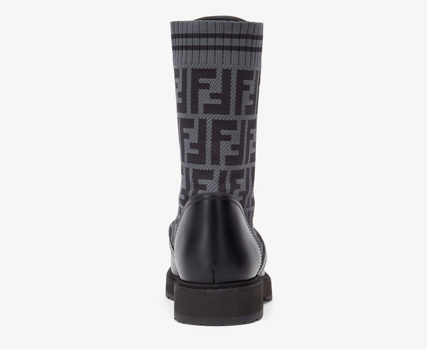 FENDI ROCKOKO LEATHER & STRETCH FABRIC BIKER BOOTS