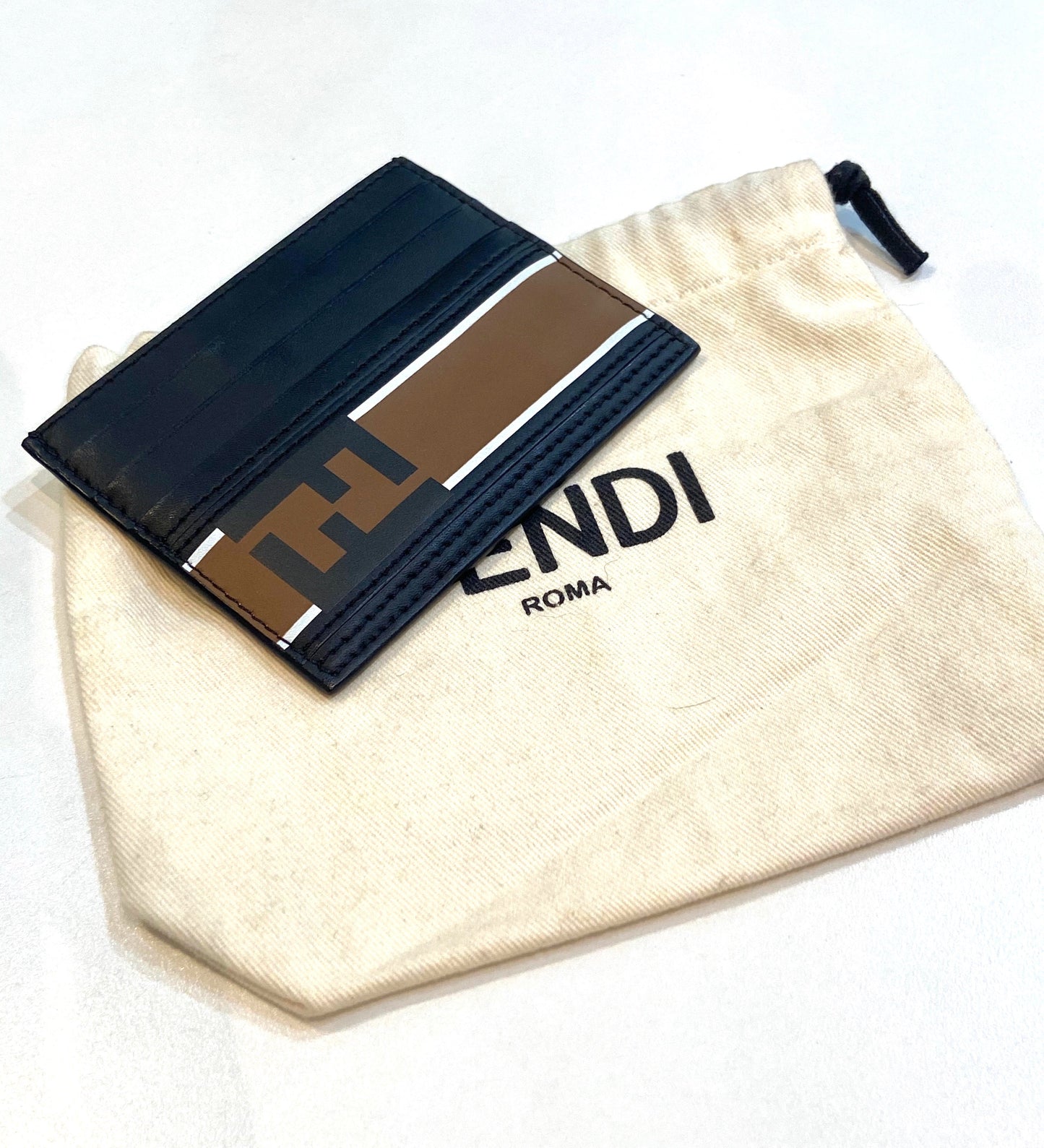 FENDI ROMA CALFSKIN LEATHER CARD HOLDER