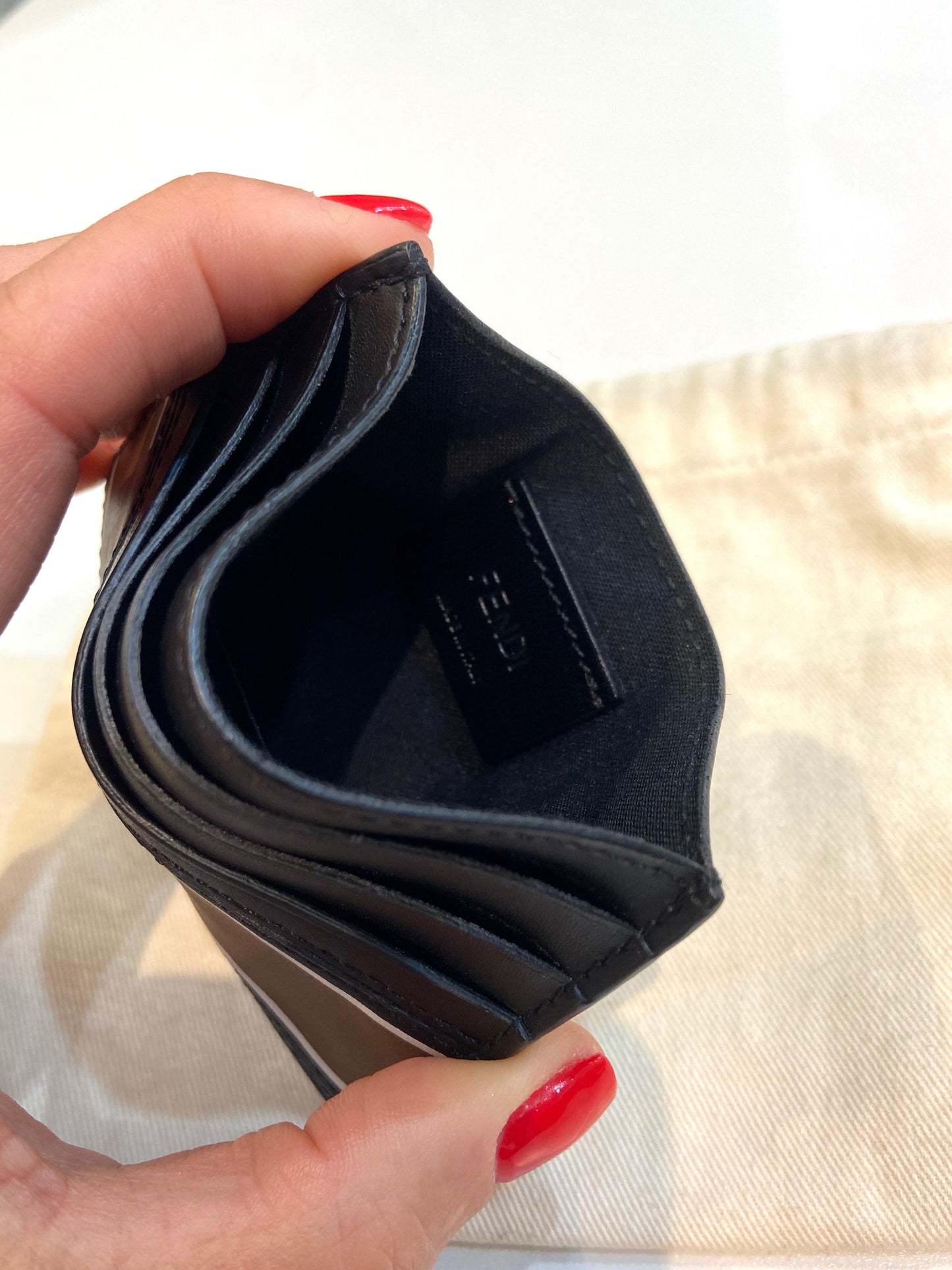 FENDI ROMA CALFSKIN LEATHER CARD HOLDER