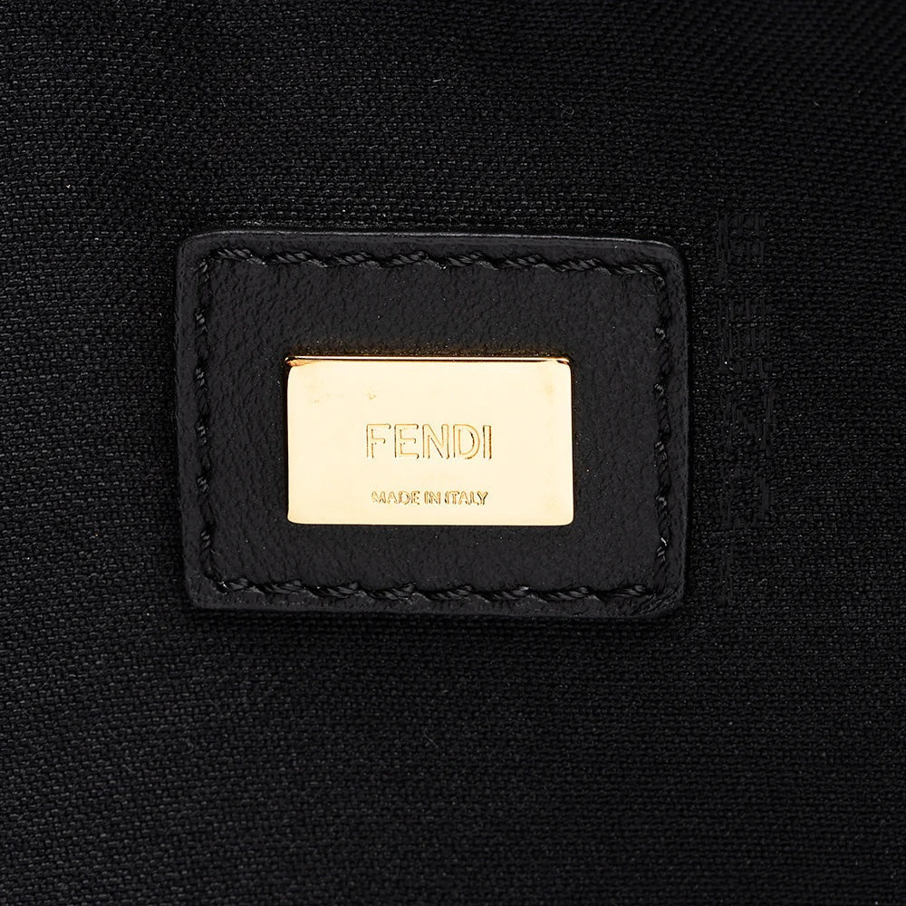 FENDI ROMA LOGO LEATHER POUCH CLUTCH BAG