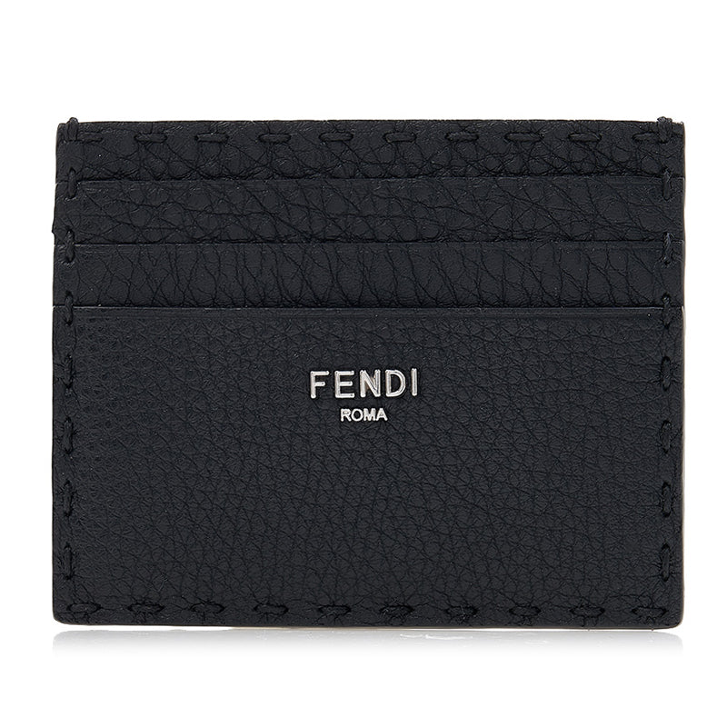 FENDI SELLERIA CALFSKIN LEATHER CARD HOLDER