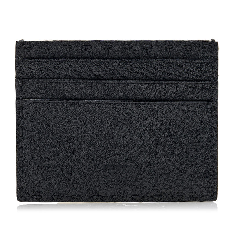 FENDI SELLERIA CALFSKIN LEATHER CARD HOLDER