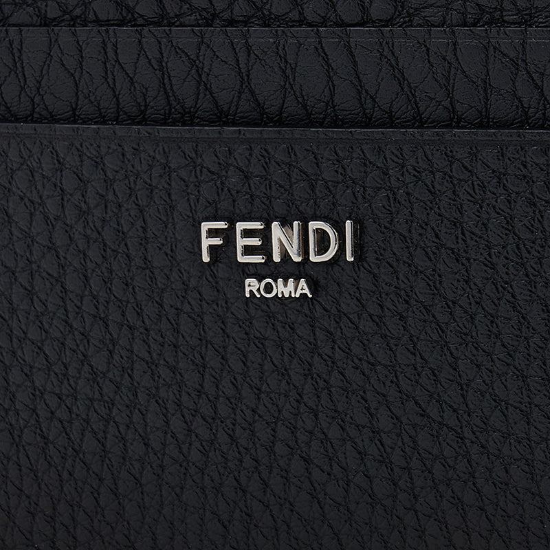 FENDI SELLERIA CALFSKIN LEATHER CARD HOLDER