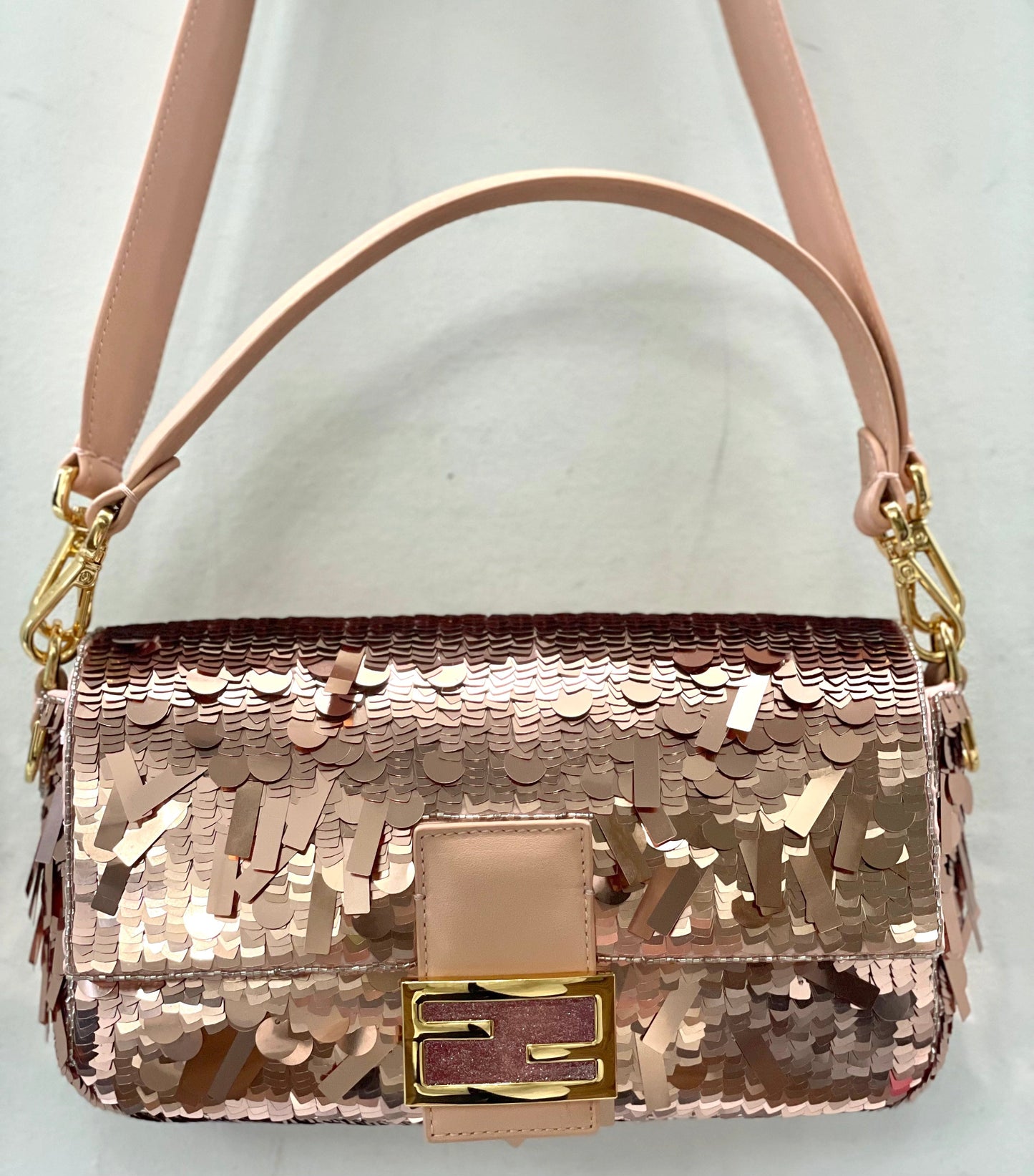 FENDI SEQUIN BAGUETTE SHOULDER BAG