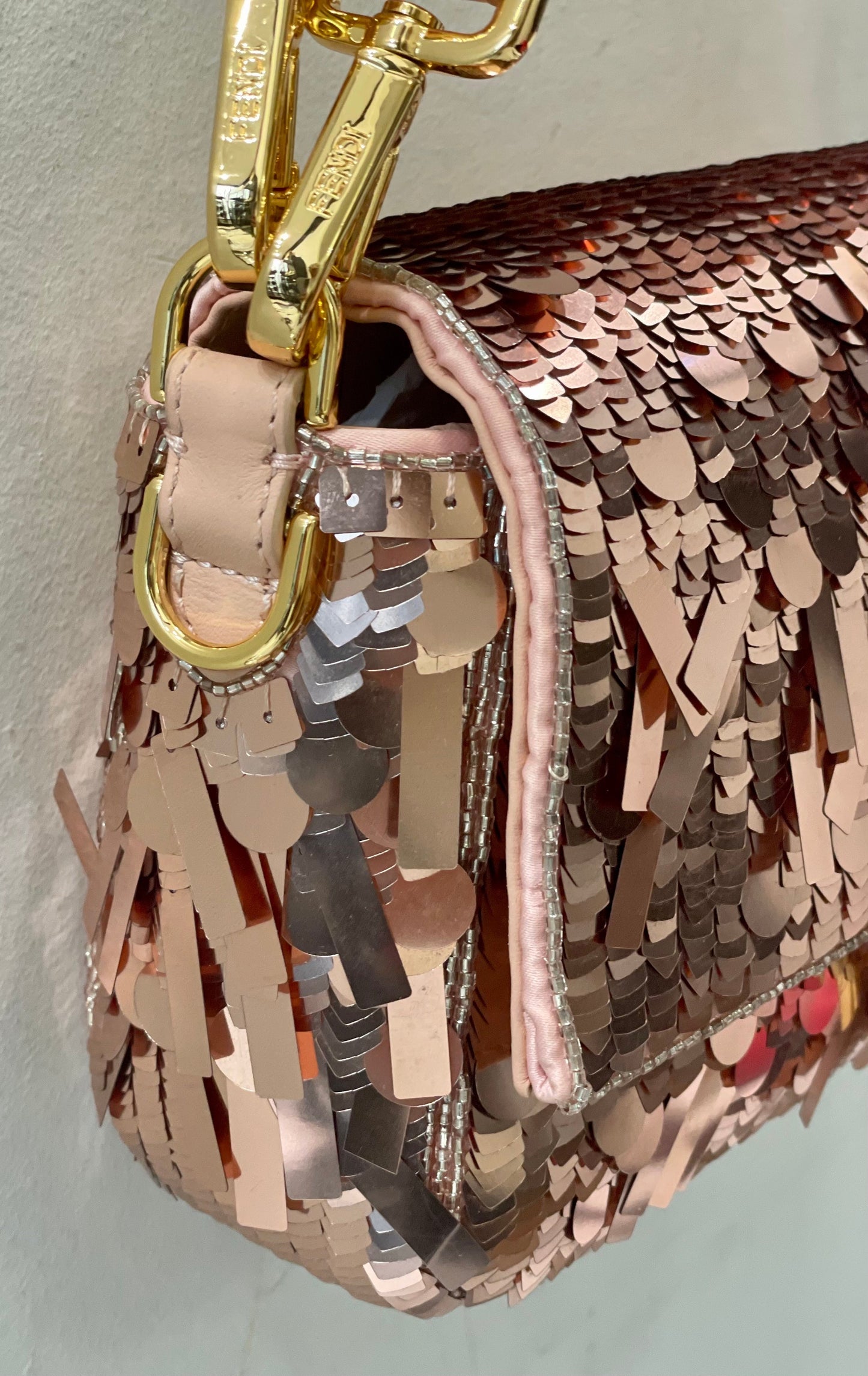 FENDI SEQUIN BAGUETTE SHOULDER BAG