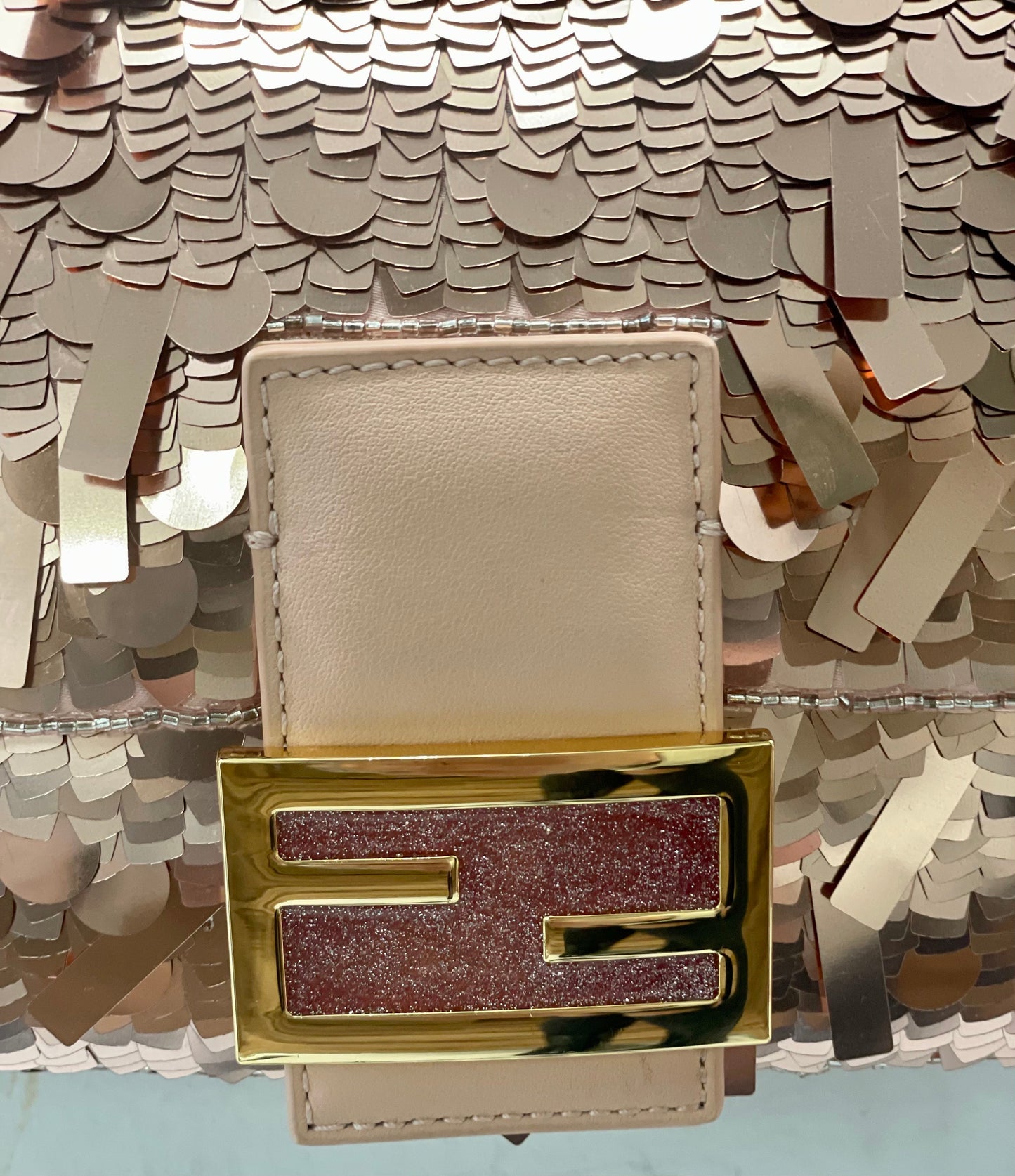 FENDI SEQUIN BAGUETTE SHOULDER BAG